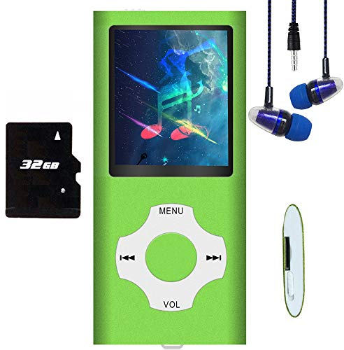 Hotechs MP3-Player/MP4-Player, MP3-Player mit 32 GB Speicherkarte, schlankes Design, digitales LCD-Display, 4,6 cm (1,8 Zoll) Display, FM-Radio