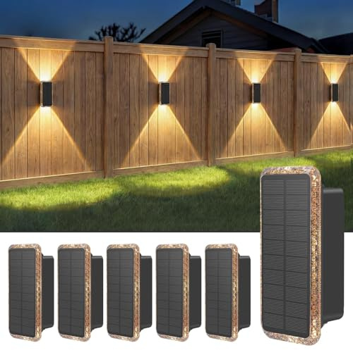 vighep Solar Wandleuchte Außen 8er-Set, Up & Down Leuchte Solar mit 5 Farbtemperaturen 3000K–6000K, IP65 Wasserdicht, Solarlampen für AußenWand und Gartenzaun, für Hauswand, Terrasse, Balkon, Eingang