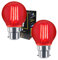 2 x Ambient Red 4w LED Golf Ball Red Light Bulb B22 Bayonet Clear Glass