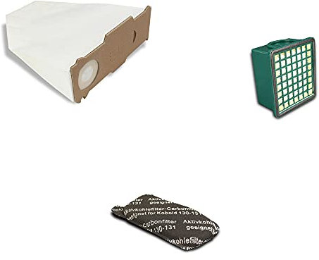 Lot de 10 sacs filtrants pour aspirateur + filtre compatible avec Vorwerk Kobold VK 130 131