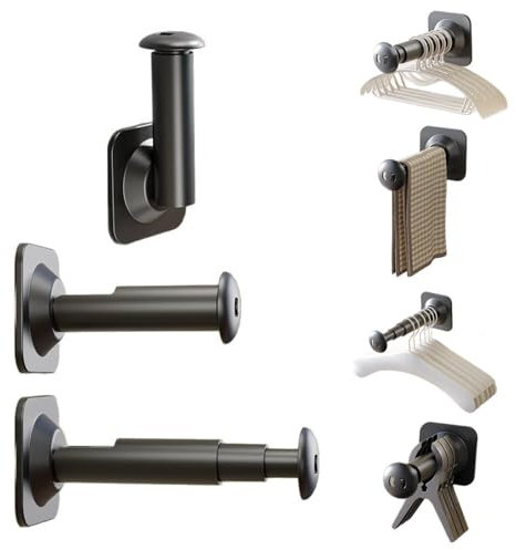 Saugnapf Klappbarer Teleskop Kleiderbügel Aufbewahrungsregal, Selbstklebender Wandhaken, Wandmontierter Kleiderbügel, Handtuchhaken ohne Bohren, Multifunktionaler Kleiderschranktür Teleskophaken（Eins）