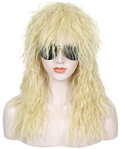 Linfairy Lange Afro Perücke für Unisex Kostüm Cosplay Disco Kostüm Perücken (Blond)