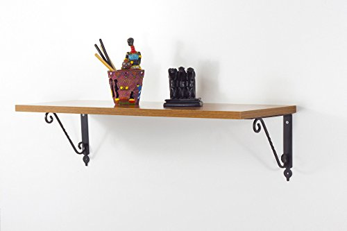 Stylish Wall Shelf, Walnut Color, 72 x 25 x 20 cm | 100% Melamine Coated Particle Board, Metal Bracket | Assembled, Perfect for School & Home Use