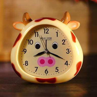 Gwill Mode Stille Nachtlicht Cartoon Kuh Tischuhr Wecker Kinder Schlafzimmer