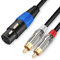 JOLGOO Unbalanced XLR Female to Dual RCA Y Splitter Breakout Cable, 1 XLR Female to 2 RCA Male Y Breakout Cable Adapter Cord, 3 Meters