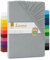 Jersey Topper Spannbettlaken, Topper Spannbetttuch, Lavea Topper Serie Maya, 90x200cm | 100x200cm, Silber, 100% Baumwolle, hochwertige Verarbeitung, mit Gummizug
