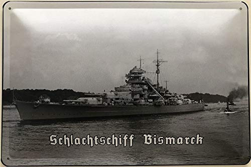 Blechschild 30 x 20 cm Schlachtschiff Bismarck - Deko7