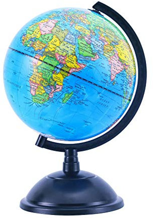 Exerz 20cm Globus Bildung Drehbarer - Pädagogische/geografische/moderne Schreibtischdekoration - für Schule, Zuhause und Büro - Durchmesser 20cm