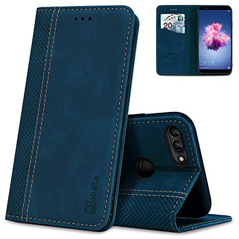 AKABEILA Handyhülle für Huawei P Smart 2018 5.65 Hülle Case PU Leder Silikon Schutzhülle Brieftasche Klapphülle Magnetverschluss Kartenfächer