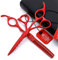 Barber Haarschneideschere 6,0 Zoll-17 cm, Friseur Professionelle Schere (Flat Schere + Zahn-Schere) - Licht Und Sharp, Für Salon, Barbier Oder Home Use,Rot