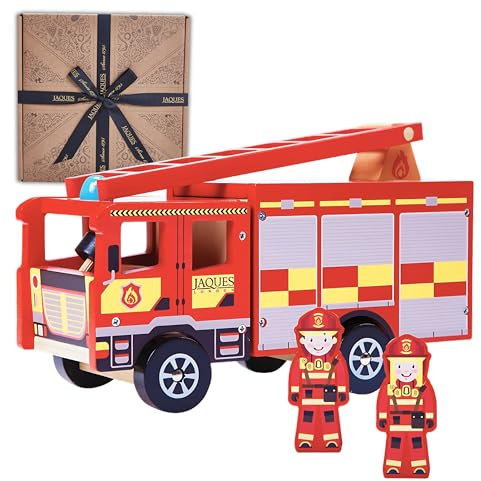 Jaques of London Fire Engine Toys and Fire Truck for Kids aged 1-8 | Wooden Toys for Children aged 1-3 years old | Educational Wooden Fire Engine and Fire Truck Playset | Since 1795