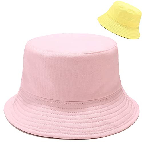 XYIYI Rosa Gelb Reversibel Fischerhüte Anglerhut Sonnenhut Für Damen Mädchen