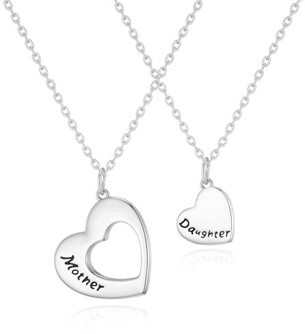 Philip Jones Silver Plated Mother and Daughter Necklace Set