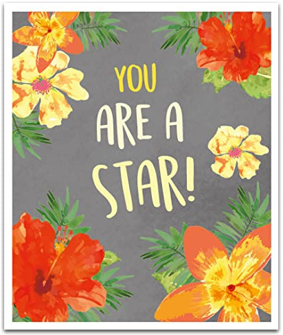 Dankeskarte mit Stern, englischer Aufschrift