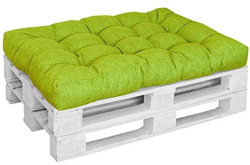 DILUMA | Palettenkissen Comfort Modell 2021 Sitzkissen 120x80 cm Apfelgrün | Palettenauflagen für Indoor & Outdoor | Wasserabweisend
