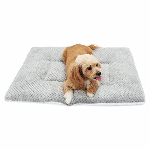 LY4U Hundebettmatte Matratze Maschinenwaschbar Hundebettkissen Warme Atmungsaktive Matte für Haustier Katze Grau 60x80cm