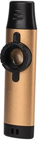 Kazoo Verstellbares Harz-Mundstück Metall-Kazoos-Musikinstrumente mit Lanyard-Flötenmembranen(Gold)
