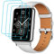 GIOPUEY Bracelet Compatible avec Huawei Watch FIT 2, Cuir véritable Sangle Bracelet + 3 Pièces Protection Ecran [Résistant à l'usure] [Respirant] Montre Bracelet - White