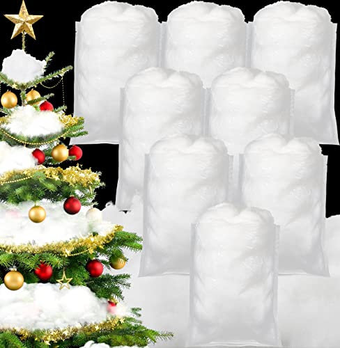 Jerify 8 Beutel Weihnachten Künstliche Schnee Dekoration Weihnachten Künstlich Wie Flauschiger Kunstschnee Indoor Weiß Baumwolle Schneedecke Szene Dekor für Weihnachtsbaum Zuhause Winter Party