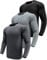 Herren 3er Pack Langarmshirt T-Shirts, UPF 50+ UV Schnelltrocknend Funktionsshirt Laufshirts, Atmungsaktiv Langarm Sportshirt Gym Shirt Outdoor Workout Fitness Oberteil Black/Grey/Dark Grey-3P06-M