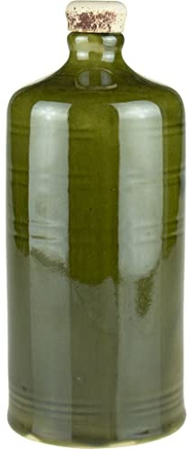 eHonigwein.de Premium Quality Keramikflaschen Ideal für Liköre, Tinkturen, Weine, Met oder Öl | Flasche, Ölflasche, Steinzeugflaschen mit Kork| 750 ml | grün