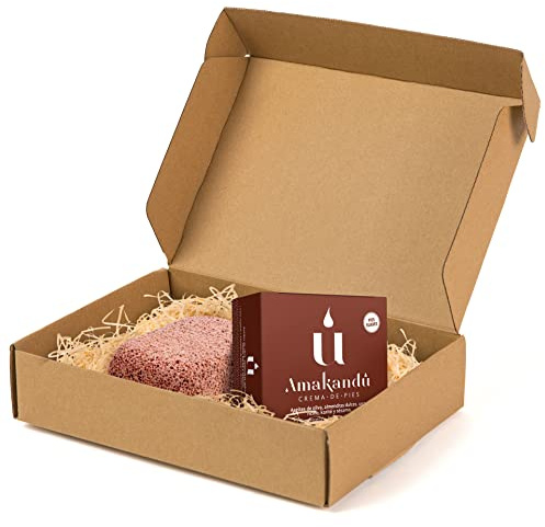 Creme für Hornhaut + natürlicher Bimsstein – Komplettes veganes Set für Ihre Füße – Reparaturcreme für trockene Füße, rissige Fersen und Hornhaut + Bimsstein entfernt Hornhaut