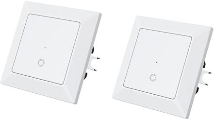 Ucomen Interruptor inalámbrico, sistema conmutador inalámbrico, conmutador de pared, 1 marcha, sin batería, 2 unidades