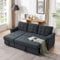 AZRBOPO Corner Sofa Bed, L-Shaped Corner Sofa Bed with Storage, Padded Sectional Transformable Sofa, Stylish Functional Couch Sectional Settee Sleep Reversible Storage Chaise - Linen Dark Gray
