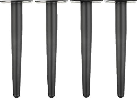 4Pcs Pieds de Table Conique Vertical,Pieds de Meubles en Métal,Pieds Droits Coniques en Métal Noir,Pieds de Meuble de Remplacement pour Armoires Canapés Tables Chaise (50cm/19.7in)