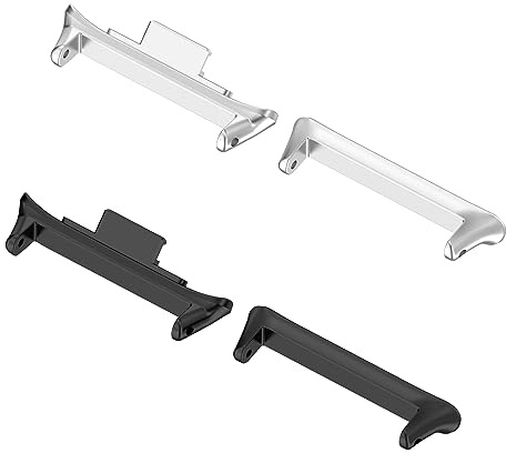 RuenTech Uhrenarmband Adapter kompatibel für Xiaomi Smart Band 8 Pro Watch Connector - 22mm Watch Band Anschluss - für Redmi Watch 4 Edelstahl Armband Adapter Connector (Silber+Schwarz)