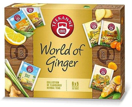 Teekanne IngwerTee World of Ginger- Collection Box - 6 Geschmäcker (Geschenk von Dekond) 55g