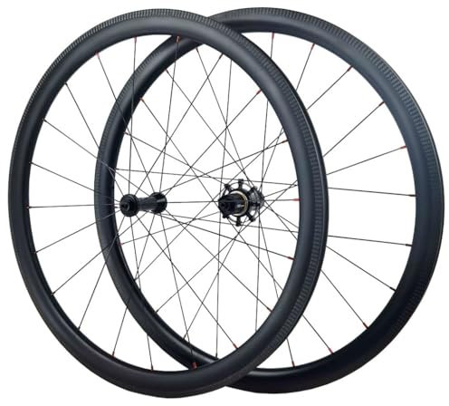 DYSY 700C Kohlefaser Rennrad Laufradsatz, Felgenbremse 38MM/50MM Vorne 20H Hinten 24H Speichenräder for 7/8/9/10/11S, Kassettengewicht 1620 G (Farbe : Black, Size : 50MM)