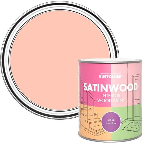 Rust-Oleum Peach Satinwood Interior Wood Paint - Happy As A Clam 750ml