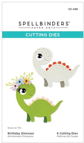 Spellbinders Dinosaurier-Stanzschablonen aus der Monster Birthday Collection, Metall, One