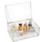 TOLIDA Caja de cristal vintage extra grande con tapa – Joyero rectangular, caja de exhibición de vidrio de mesa para joyas, anillos, pulseras, collares, caja de almacenamiento de vidrio (plata)