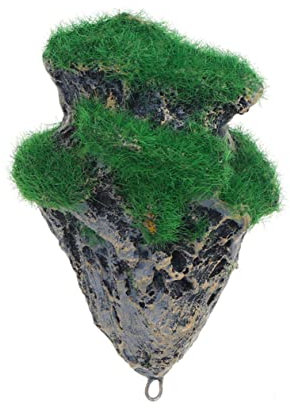 FONDOTIN 1Stück Schwimmendes Kunststein-Aquarium Pumice Ornament für Fischbecken Dekorative Miniatur mit Grünem Gras S Künstliche Aquariensteine für Kreative Gestaltung