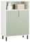 SoBuy BZR138-GR Badkommode mit 2 Türen Midischrank Kommode Badschrank Badmöbel Sideboard Flurschrank Weiß-Grün BHT ca. 60x87x30cm
