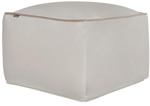 Beliani Pouf Hocker Samt helles Beige quadratisch Polsterhocker 30 cm hoch Dareyn