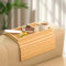 Shulltji Sofa Arm Tray Table, Bamboo Sofa Table Tray, Sofa Tray with Anti-Slip Fabric Backing, Adjustable Sofa Support, Sofa Side Table for Remote Control, Drink, Snacks, Magazine