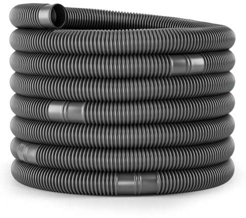 poolomio® Poolschlauch 32mm / 9m Schwarz | Flexibler Solarschlauch für Poolpumpe, Poolheizung & Solarmatte | Druckstabiler 1 1/4 Zoll Pumpenschlauch UV-Beständig | Saugschlauch Made in Germany