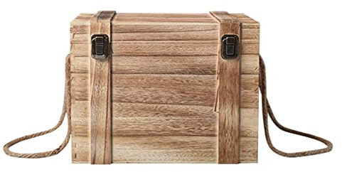 Duiaynke Caja de vino de madera de gran capacidad para 6 botellas de vino tinto para boda, inauguración de la casa, aniversario, fiesta