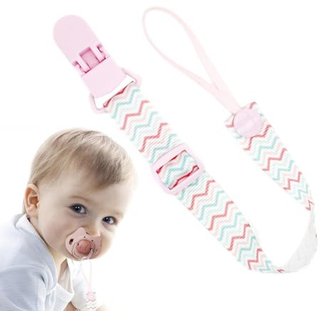 Schnullergurt, Schnuller mit Clip, Universalleine für Schnuller und Beißring | Schnullerband zum Beißen, Schnullerhalter für Leine,