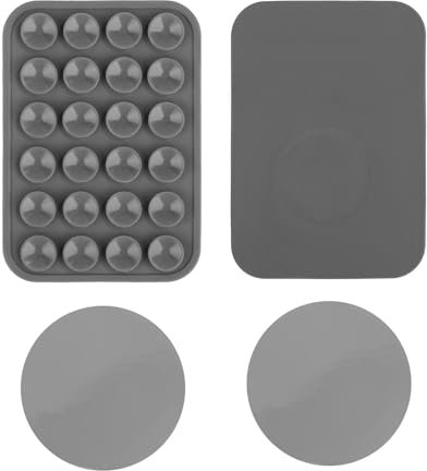 PEUTIER Supporto per Telefono a Ventosa Quadrato Magnetico, Ventosa Silicone Telefono Porta Telefono Ventosa Custodia per Telefono a Ventosa con 2 toppe in Ferro per iPhone Serie 15/14/13/12