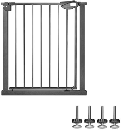 TATIVALO Türschutzgitter Treppenschutzgitter 75-85cm, Ohne Bohren, Treppengitter für Kinder, Hunde und Katzen, Auto-Close, 90° Stop, Einhändiges Öffnen, Metall, Schwarz