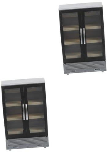 VICASKY 2pcs Dollhouse Miniature Fridge Acrylic Plastic Miniature Home Decor Craft Mini Fridge for Toy