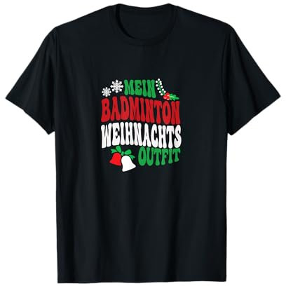 Weihnachten Badminton Badmintonspieler Idee lustig Mann T-Shirt