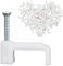 Flat Cable Clips White 200 Pcs, Pcsfor Wire Ethernet Cable, Telephone Cable, TV Wire with Steel Nails 10mm Cord Holder, Wall Wire Tidy Holder Clip Management Cable Pins, Cable Tacks Wire Tidy Clips