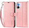 TUCCH Flip Case for iPhone 16 (6.1) 2024, Protective PU Leather Wallet Stand Case with Wrist Strap, RFID Blocking, Card Slots, Shockproof TPU, Kickstand, Magnetic Folio for Women Men, Rose Gold