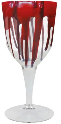 Horror-Shop Blutiges Halloween Weinglas als Tischdeko 19cm
