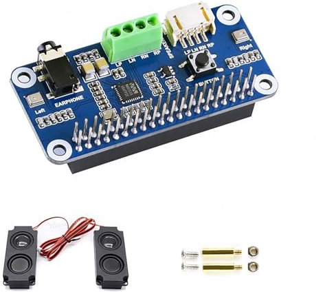 WM8960 Module audio HAT pour Raspberry Pi Zero/Zero W/Zero WH/2B/3B/3B+ Carte son Hi-Fi HAT Stéréo Lecture et Enregistrement I2S Interface Stéréo 3D Surrounding